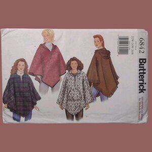 Butterick 6842 Women’s Poncho Pattern Size 22W 24W 26W